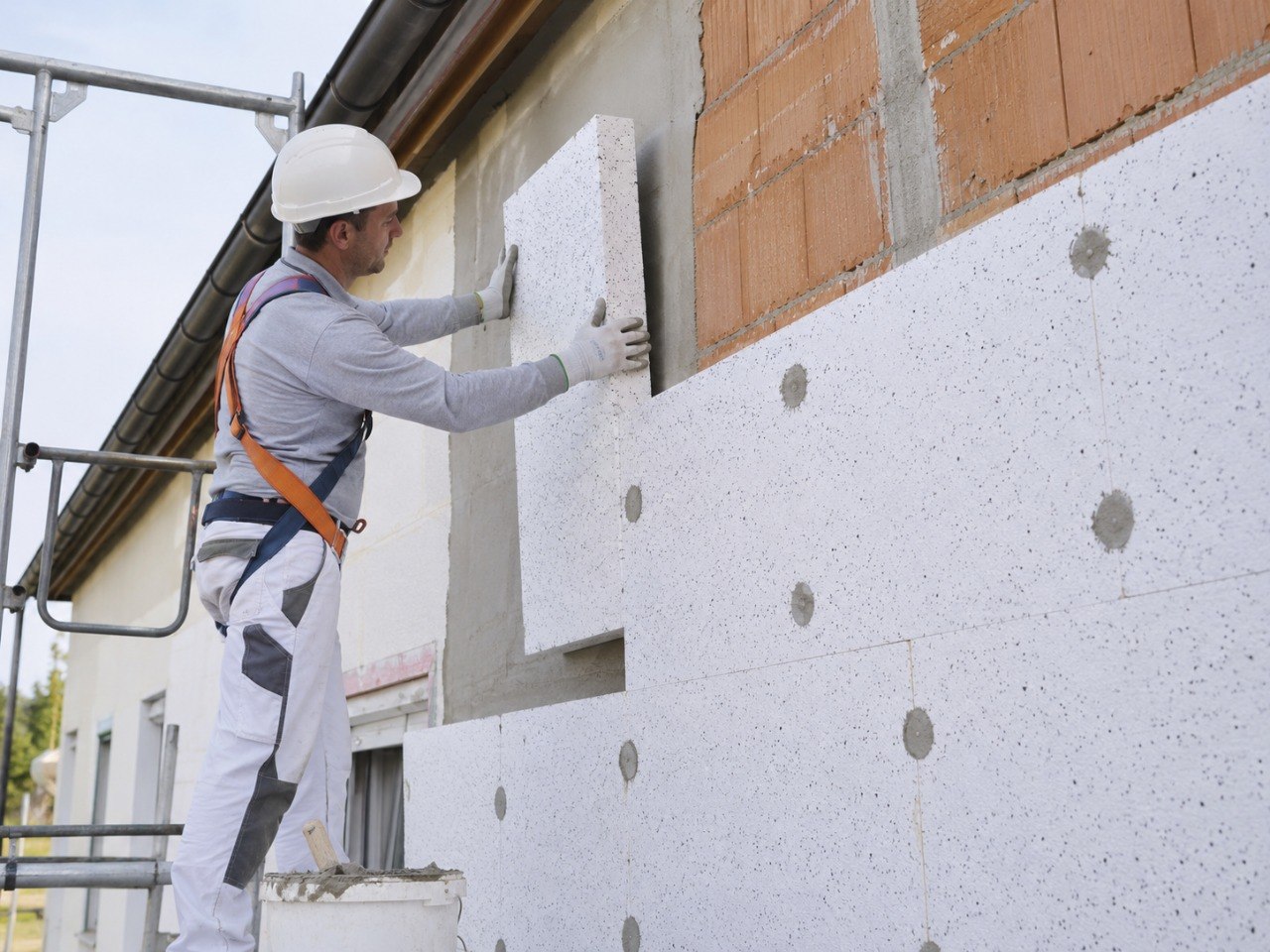 Posa di cappotto termico in cantiere