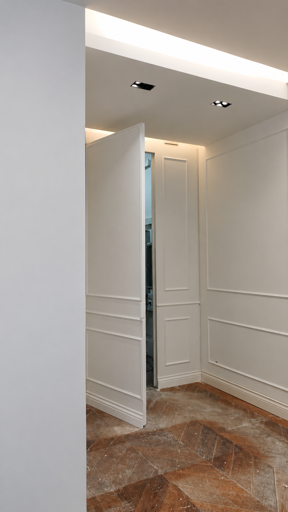 Ingresso con cartongesso, tinteggiatura e illuminazione integrata