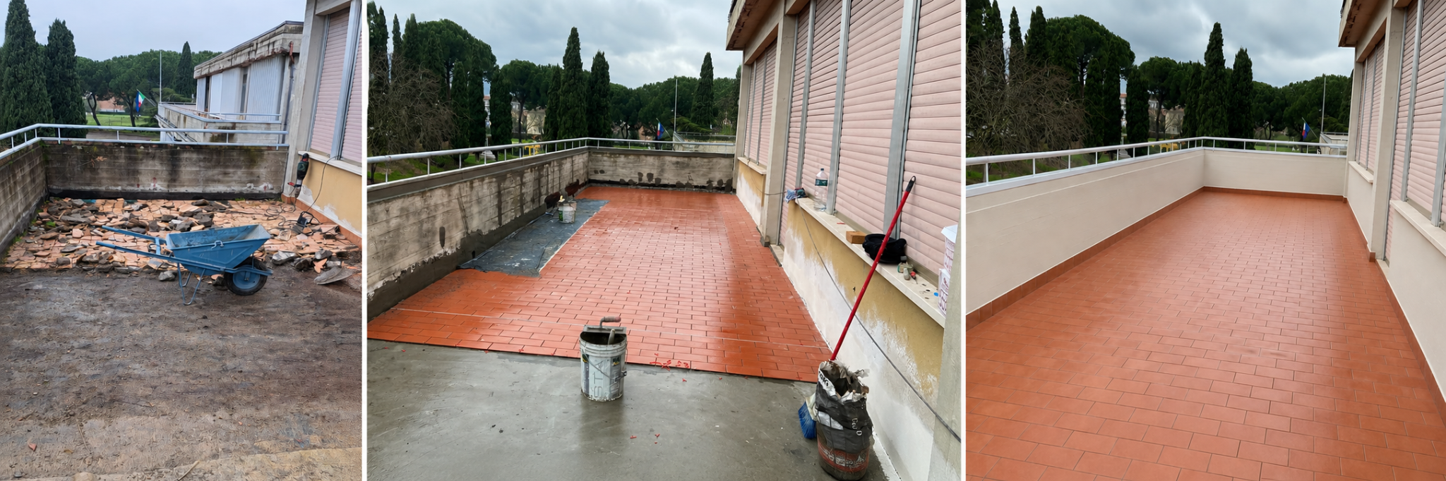 Rifacimento terrazza residenziale - pre, durante e post intervento