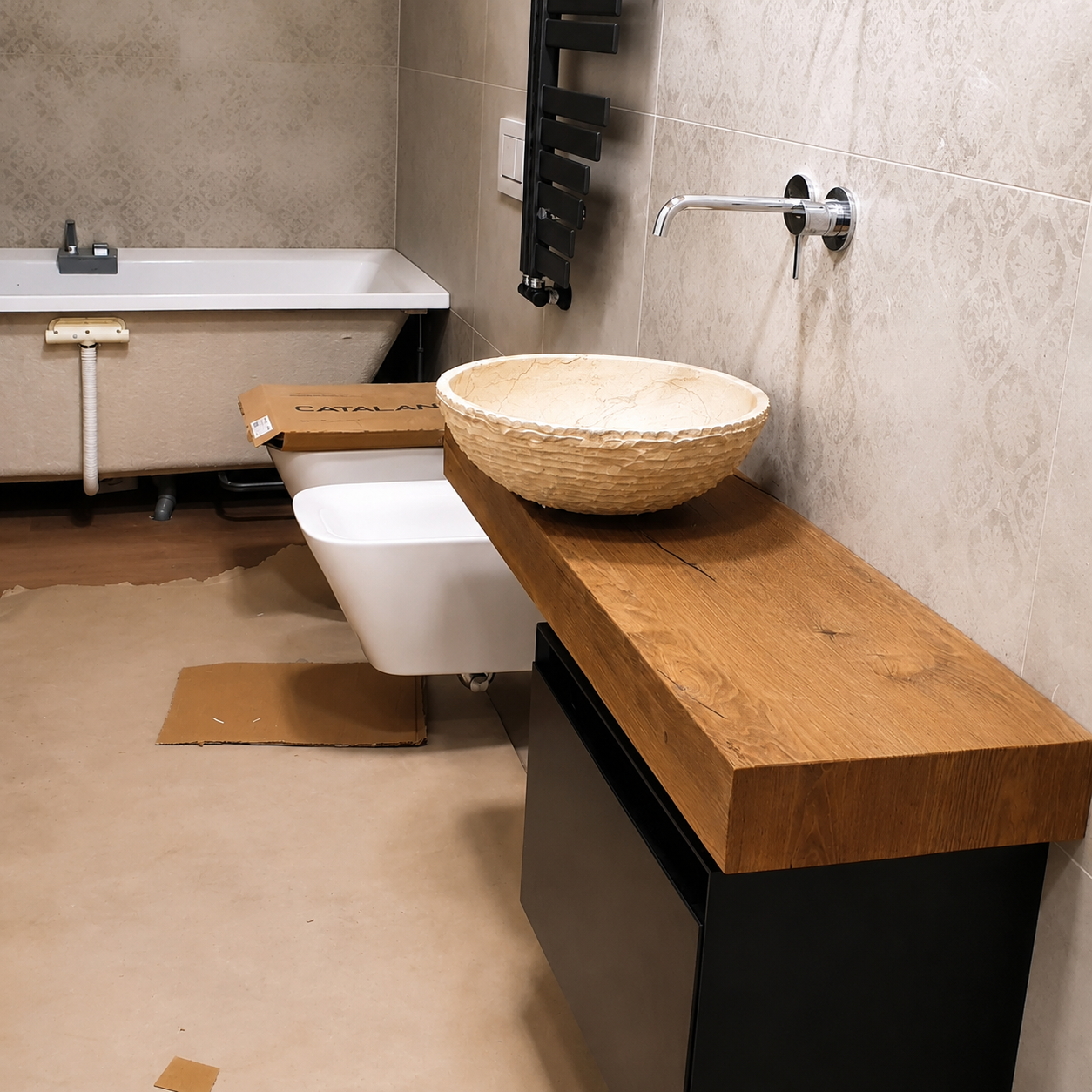 Secondo bagno nel sottoscala - arredo lavabo